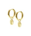 Daffodil Birth Flower Silver Huggie Earring Charms HO-2709